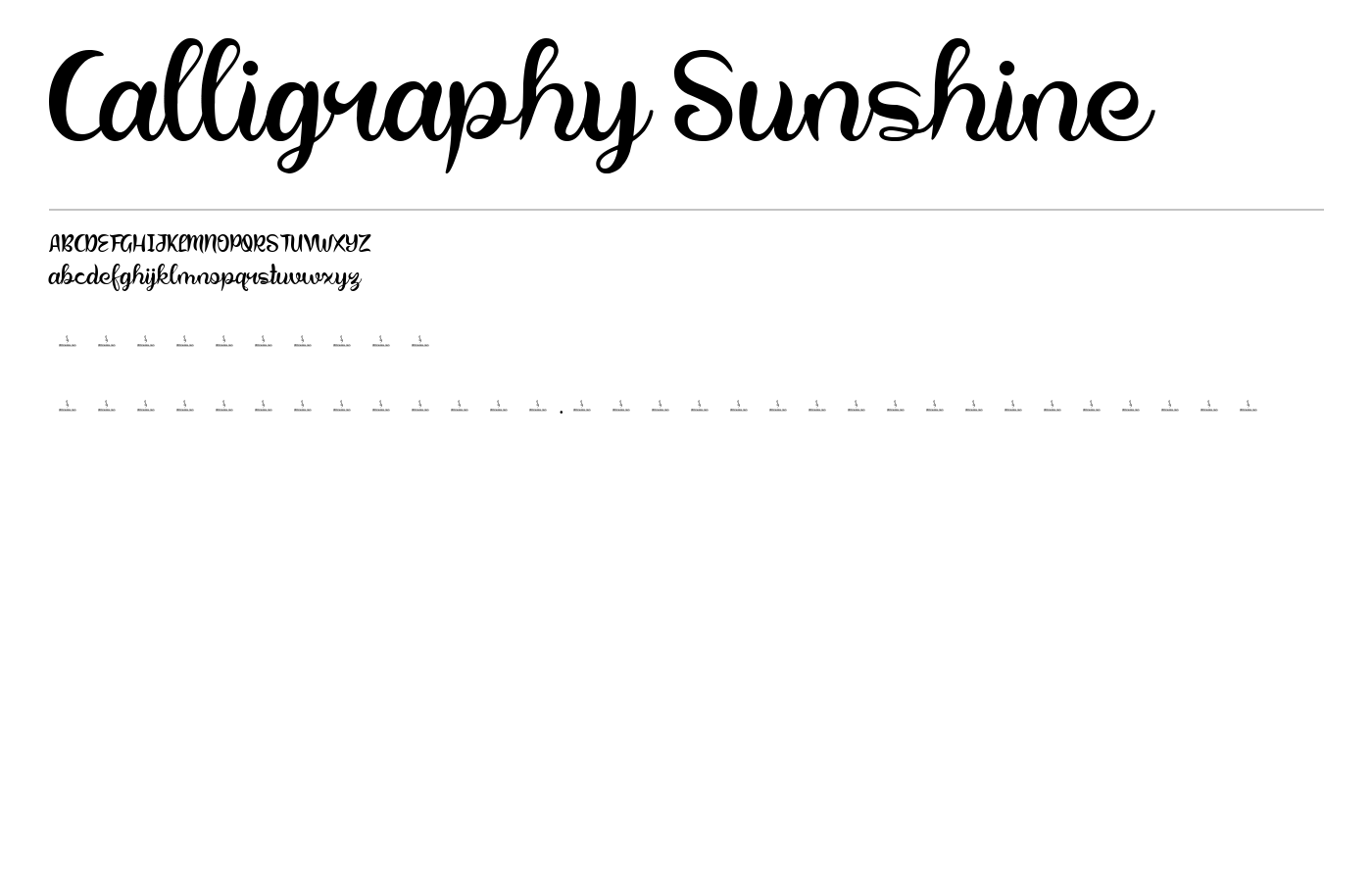 Calligraphy Sunshine Font preview