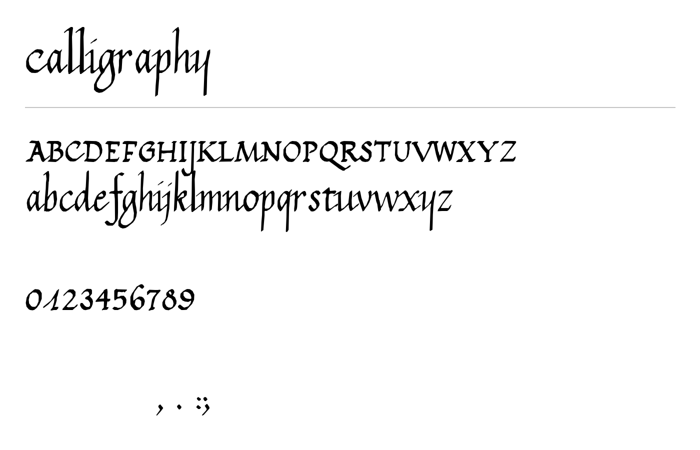 Calligraphy Font preview