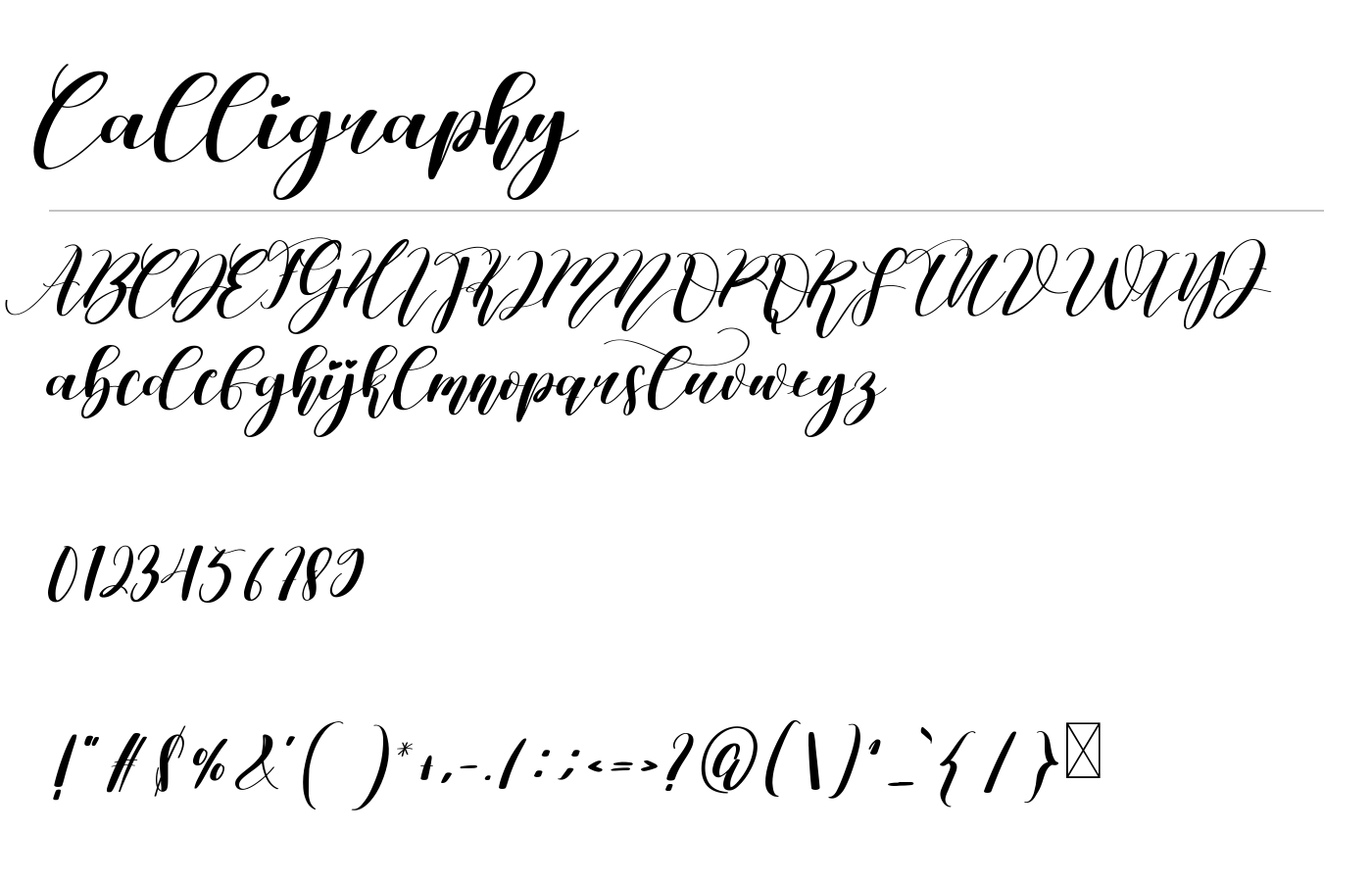 Calligraphy Font preview