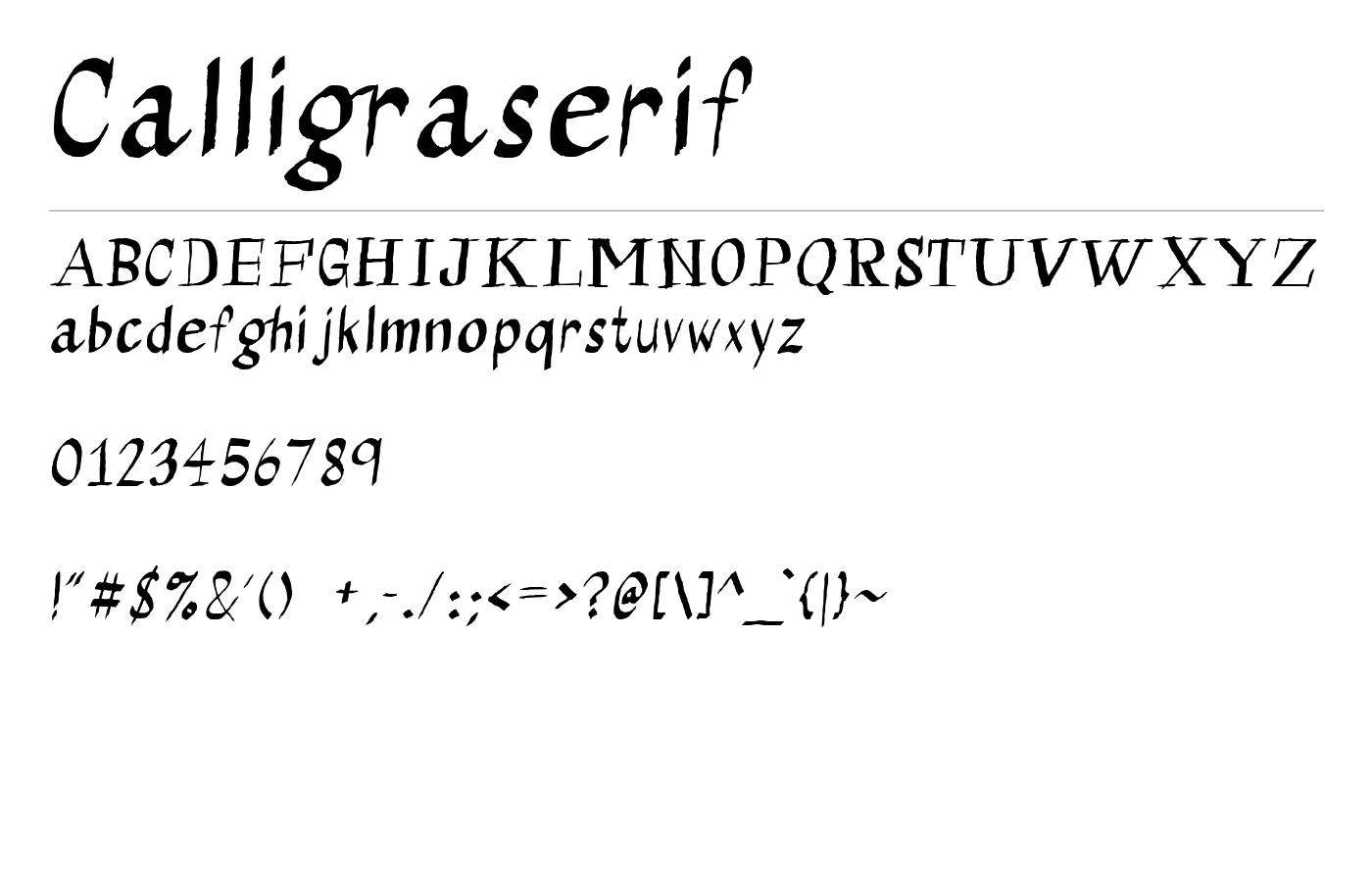 Calligraserif Font preview