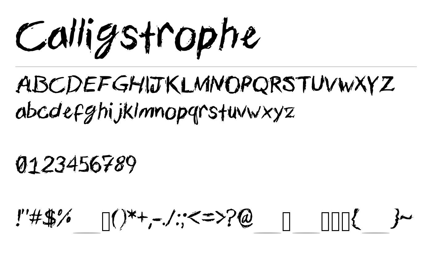 Calligstrophe Font preview