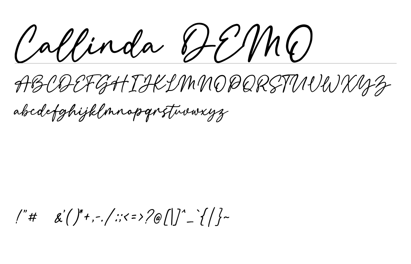 Callinda DEMO Font preview