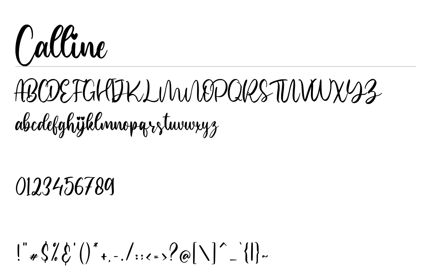 Calline Font preview