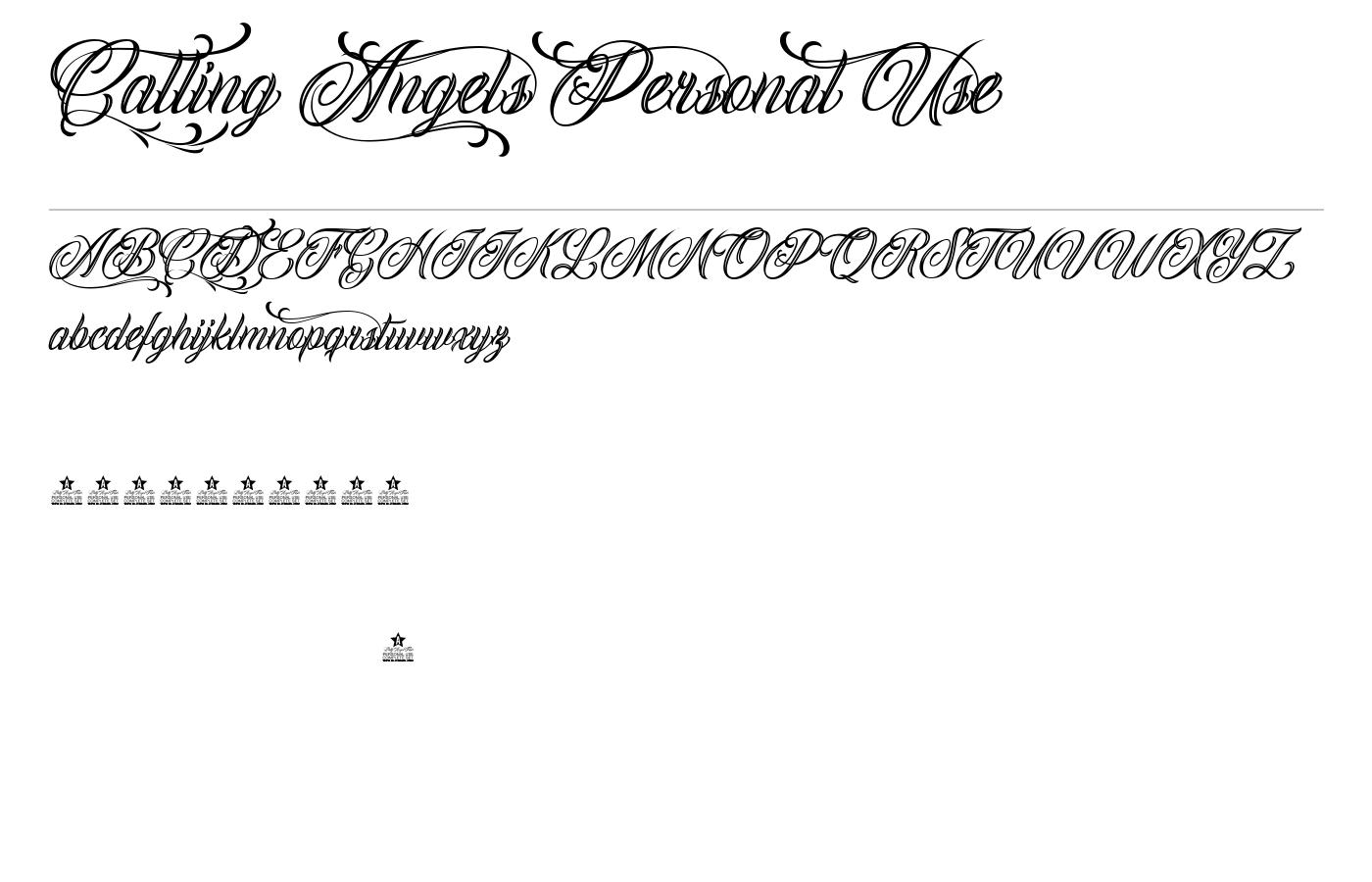 Calling Angels Personal Use Font preview