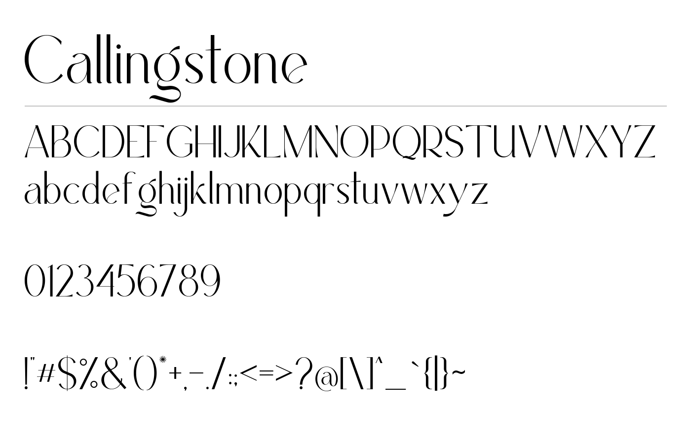 Callingstone Font preview