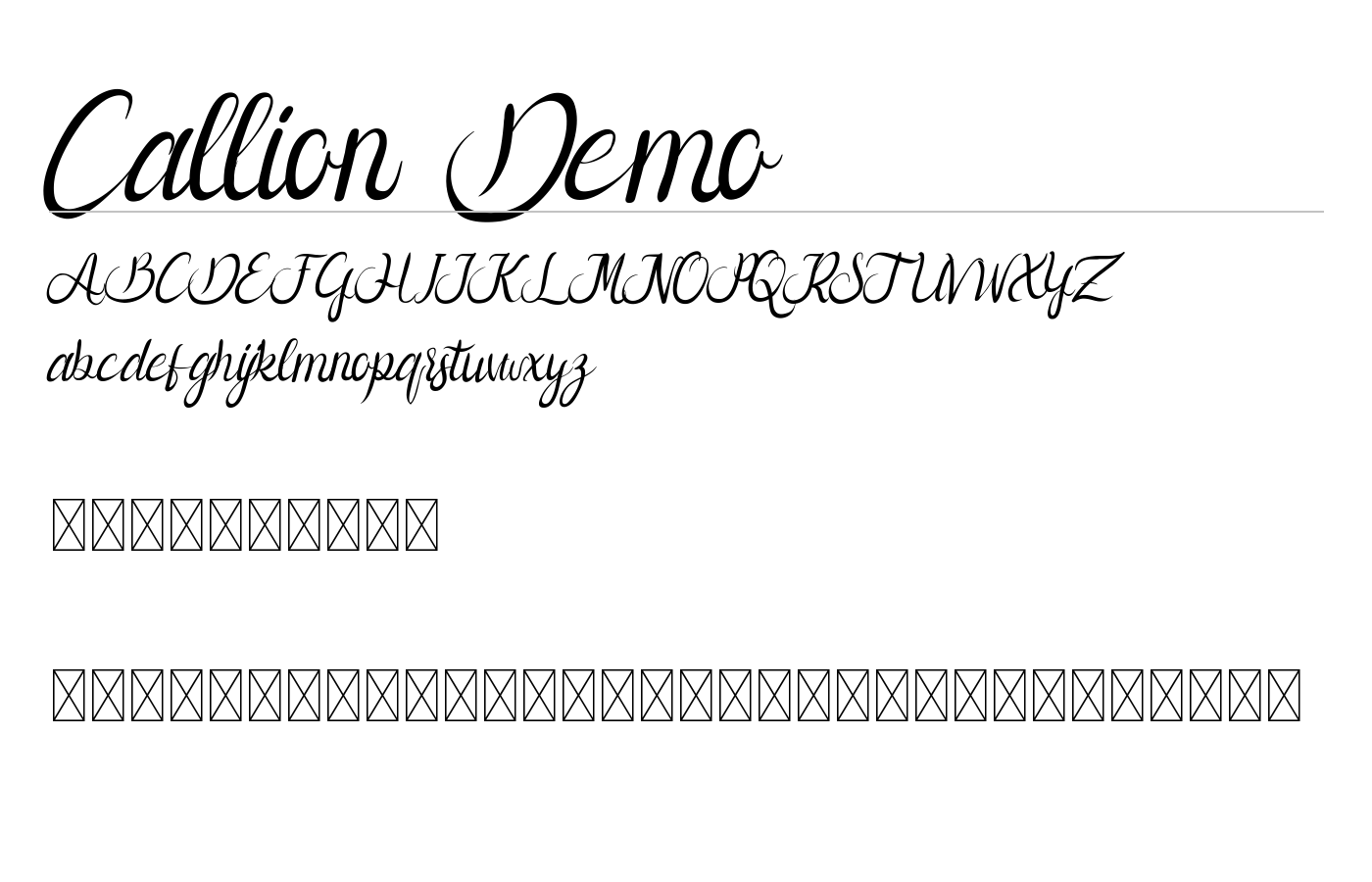 Callion Demo Font preview