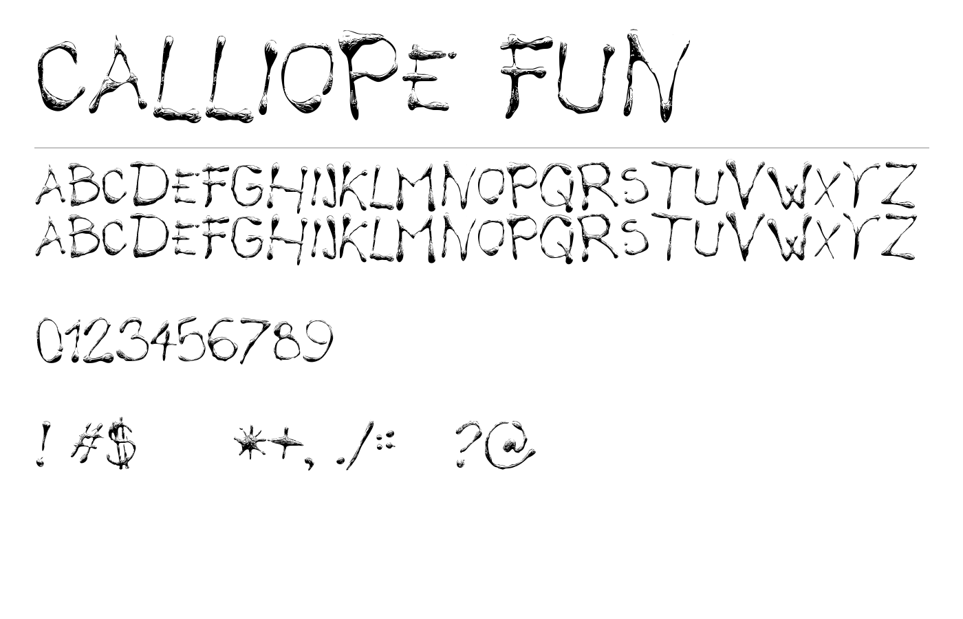 Calliope fun Font preview