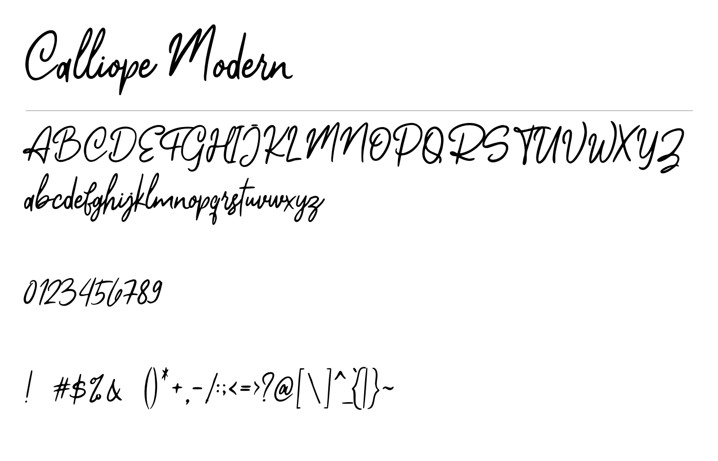 Calliope Modern Font preview