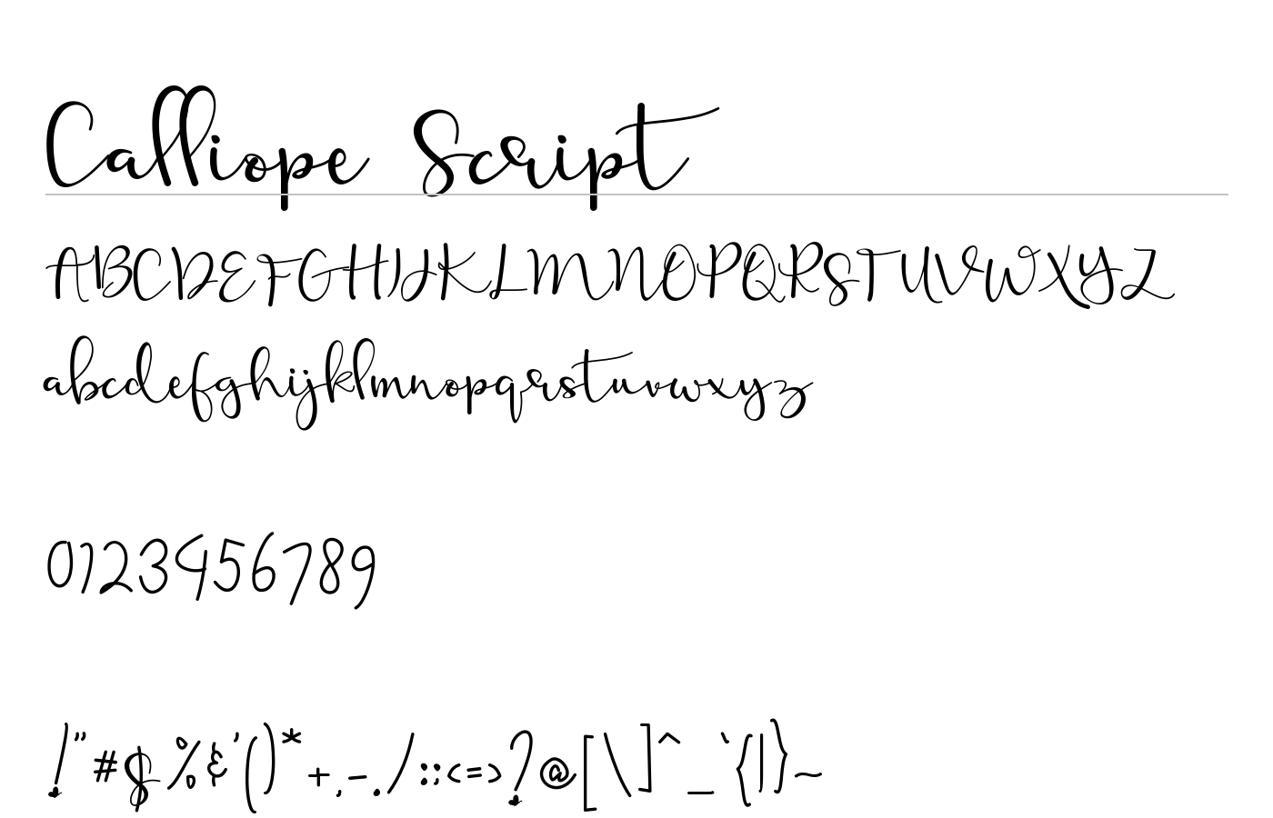 Calliope Script Font preview
