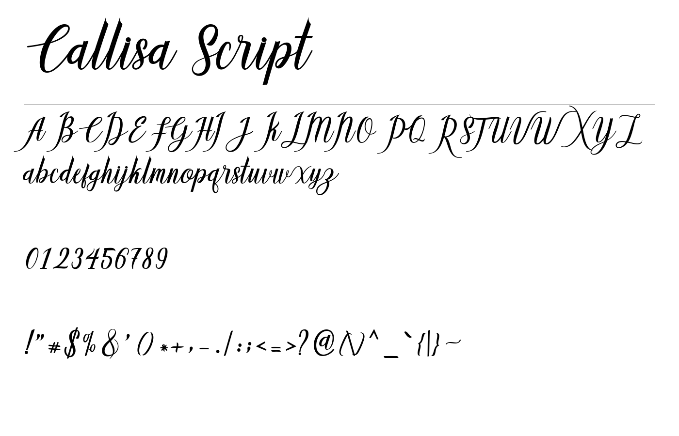 Callisa Script Font preview