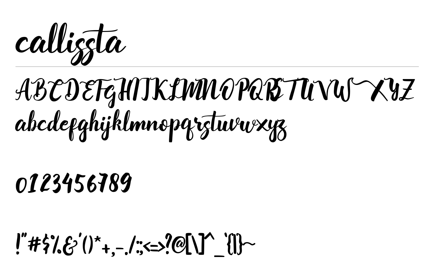 Callissta Font preview