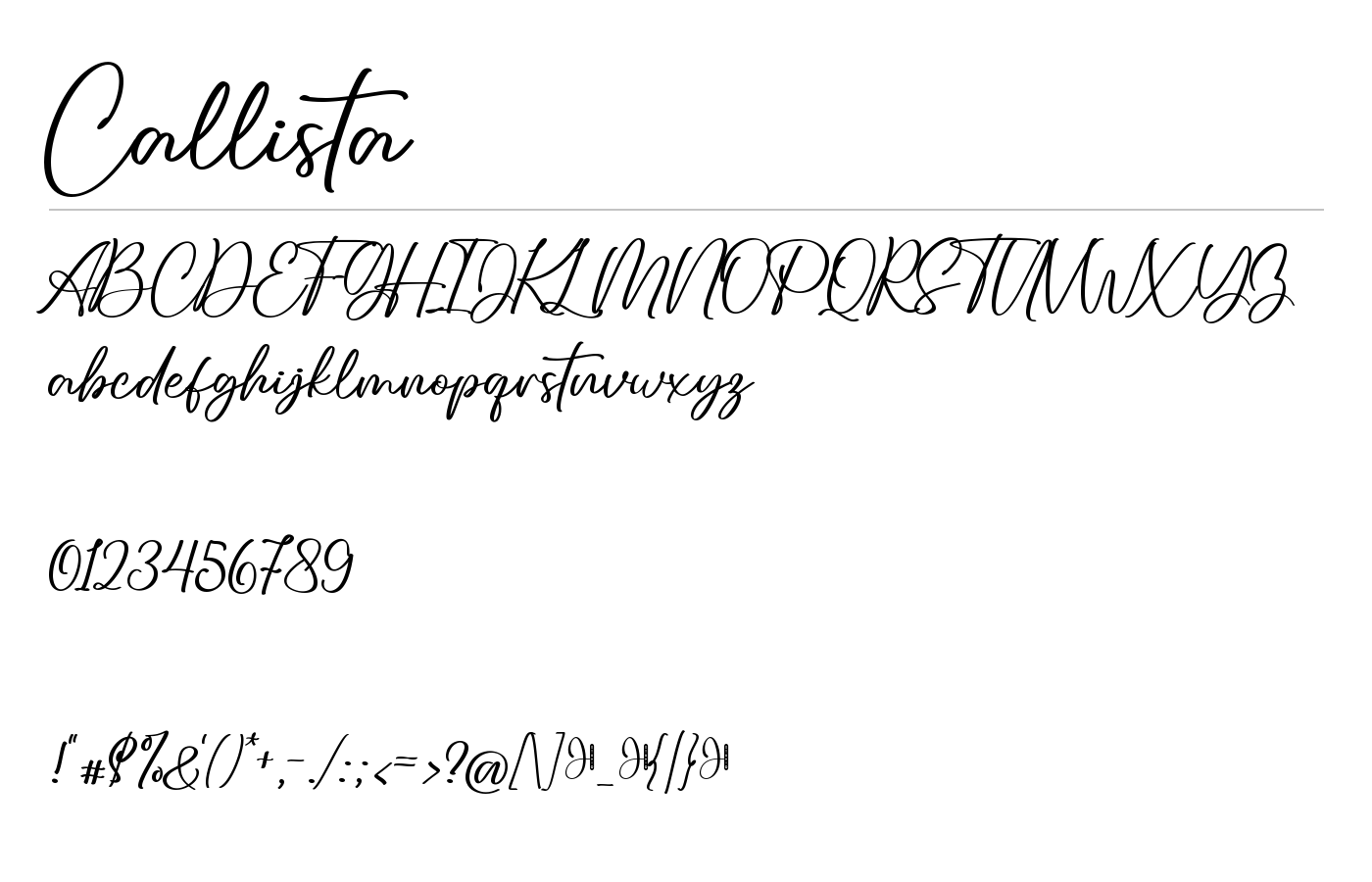 Callista Font preview