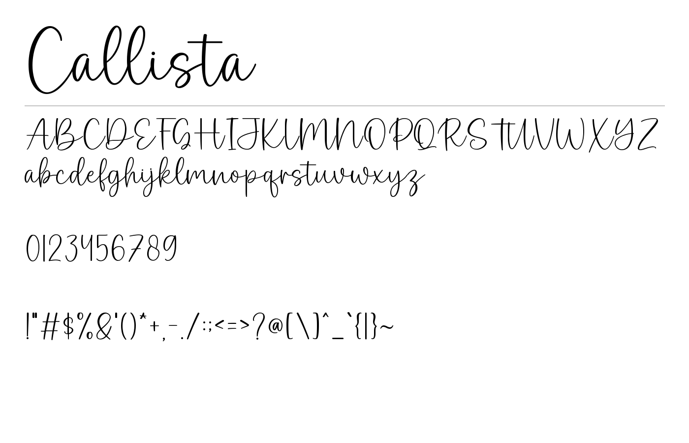 Callista Font preview