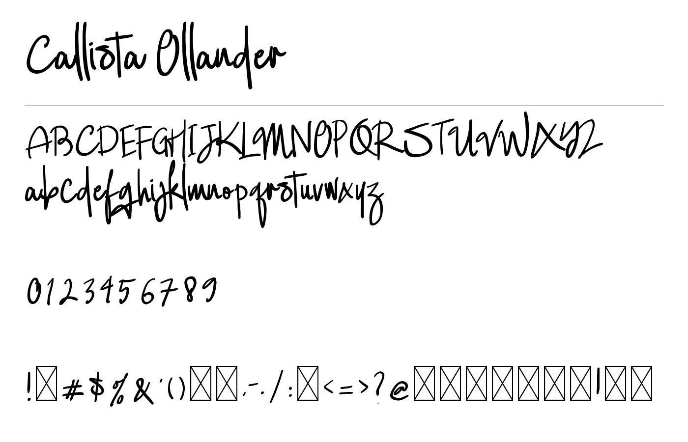Callista Ollander Font preview