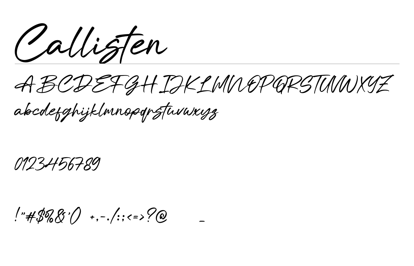 Callisten Font preview