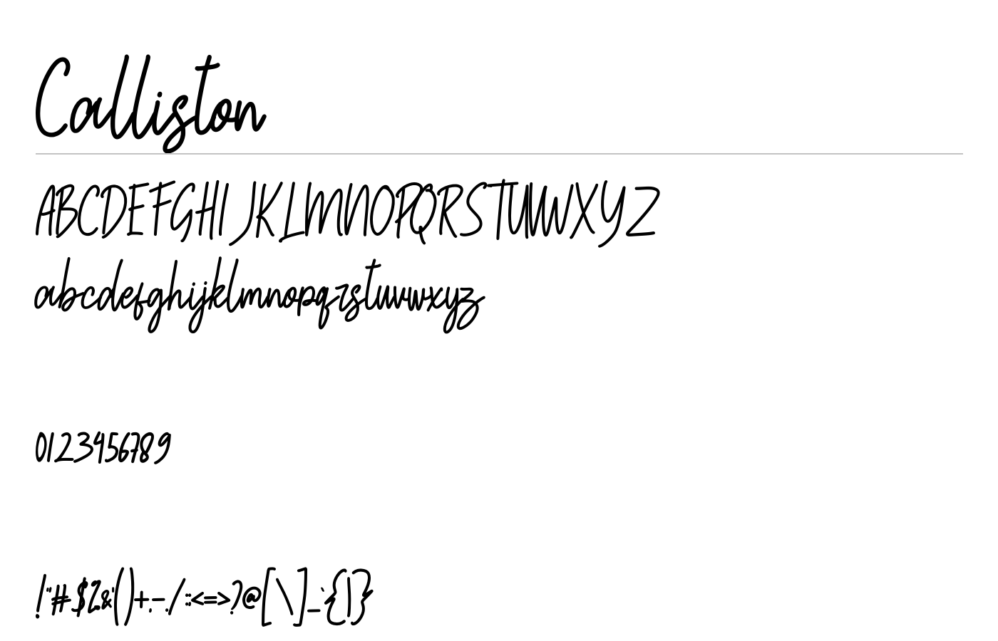 Calliston Font preview