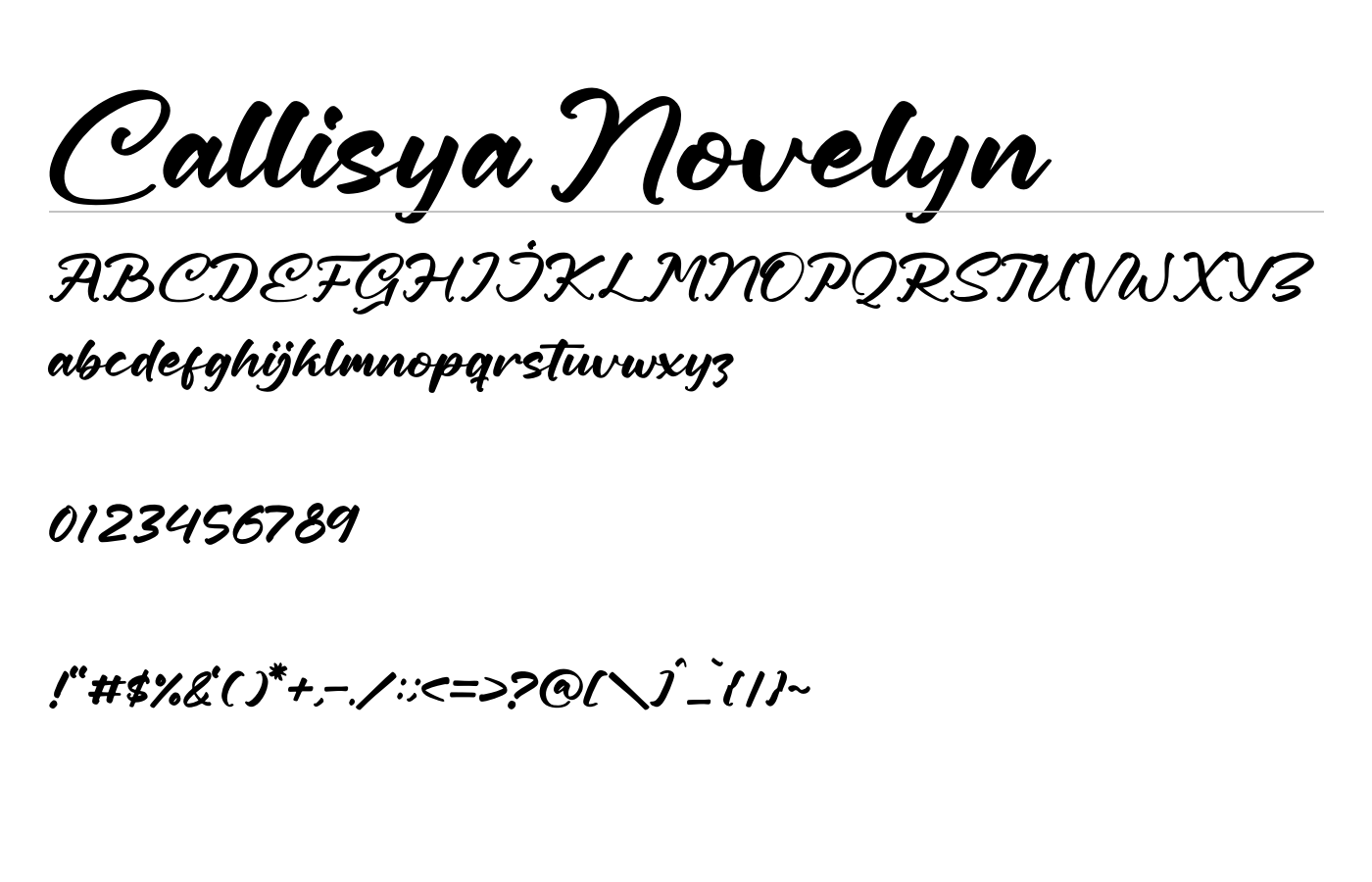 Callisya Novelyn Font preview