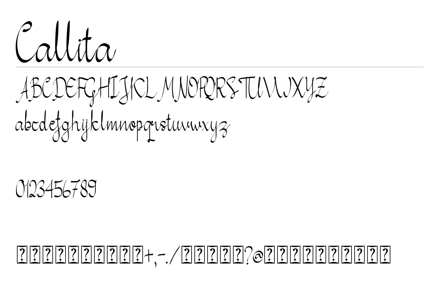 Callita Font preview