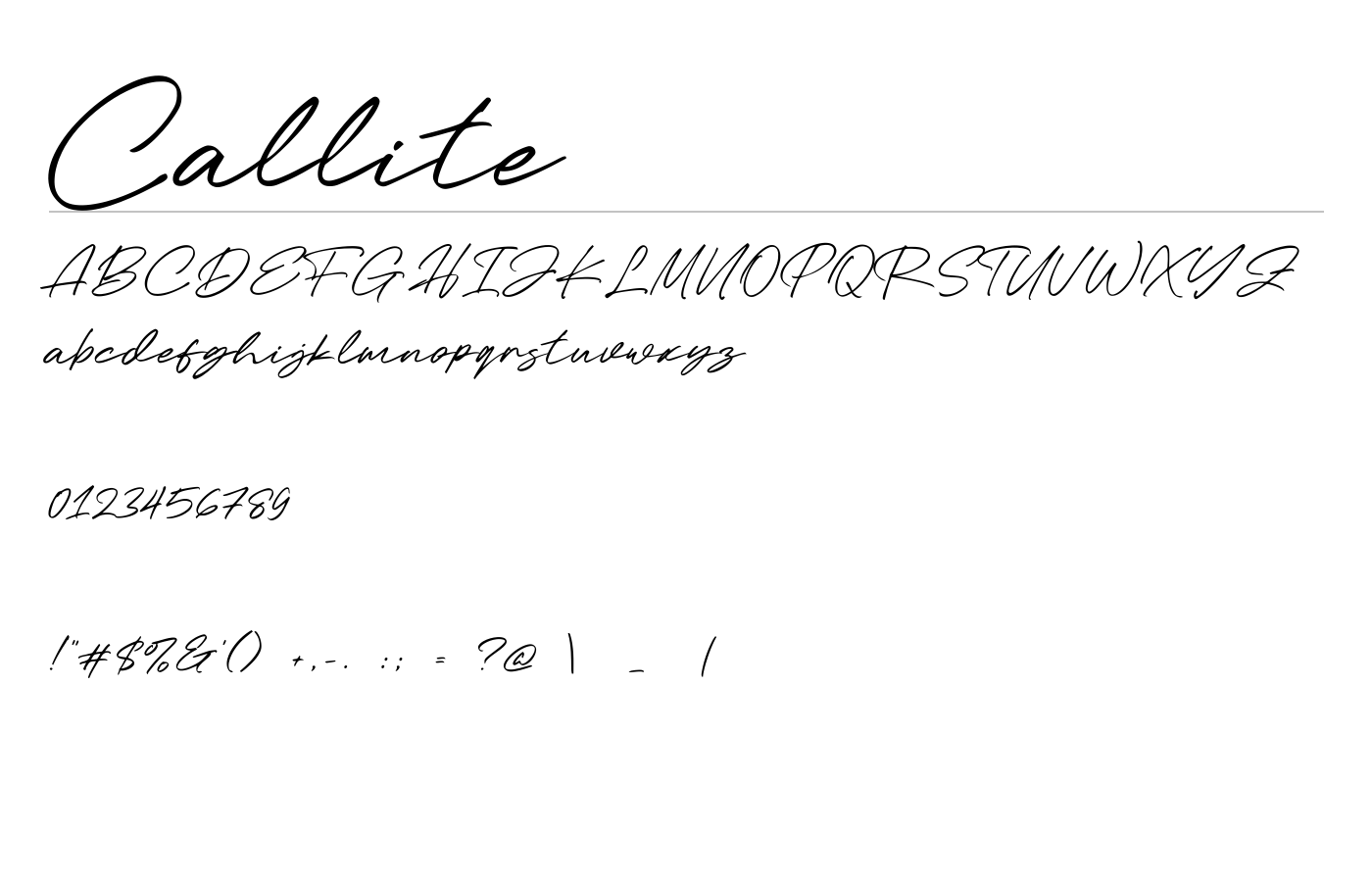 Callite Font preview