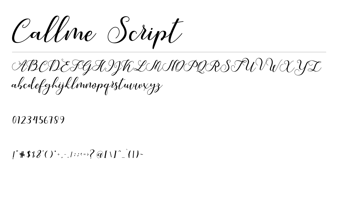 Callme Script Font preview