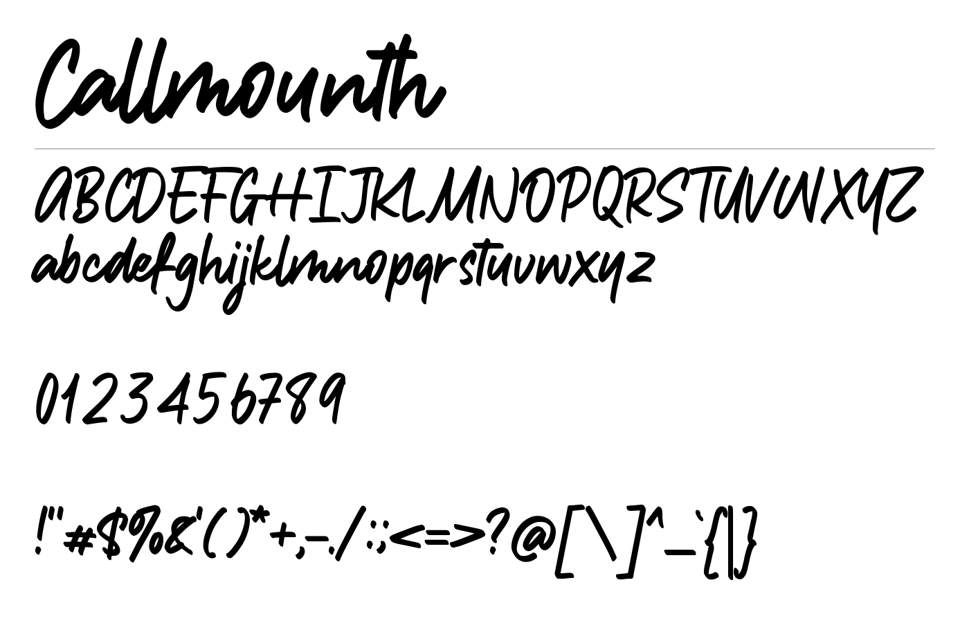 Callmounth Font preview
