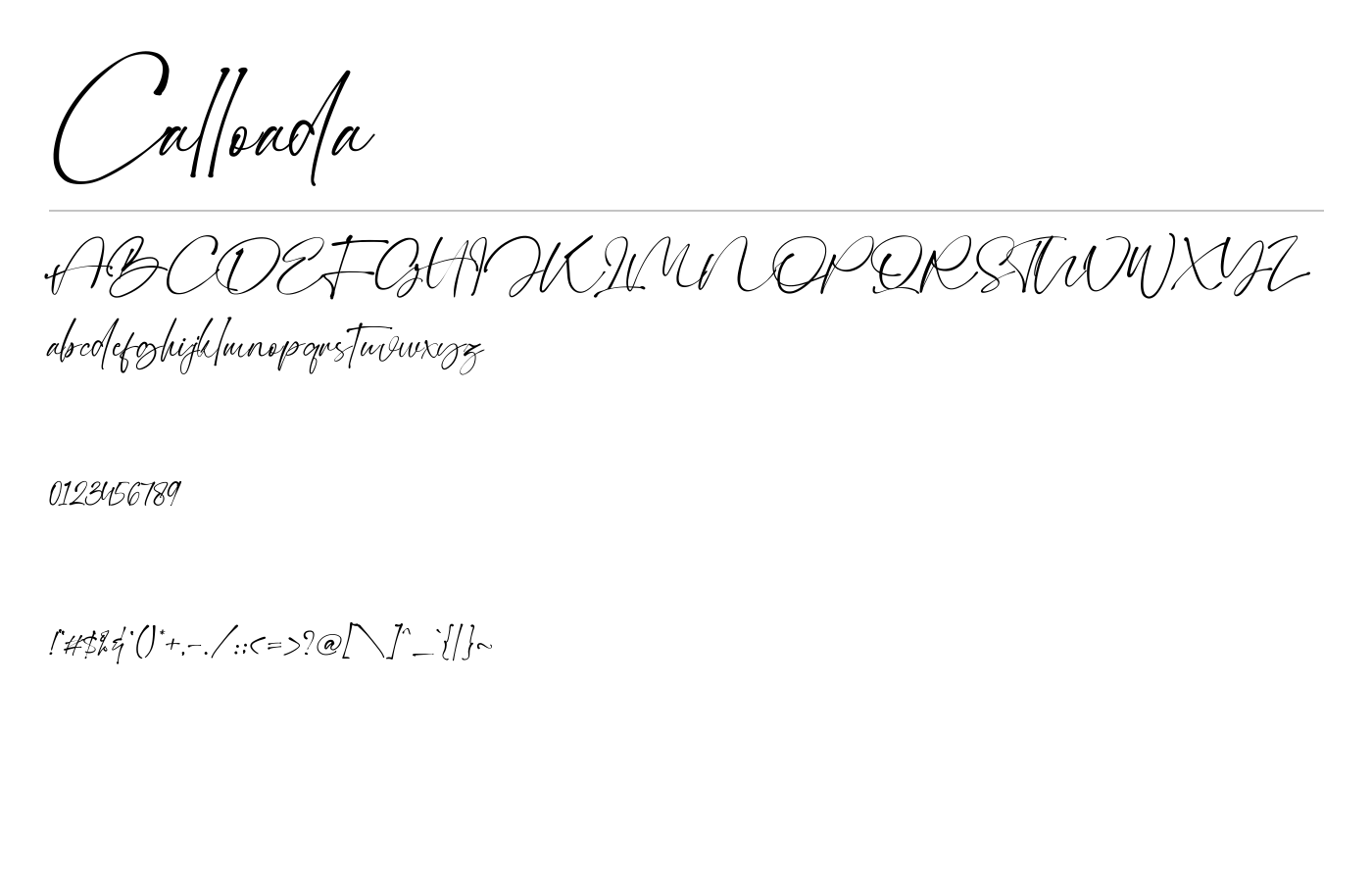 Calloada Font preview