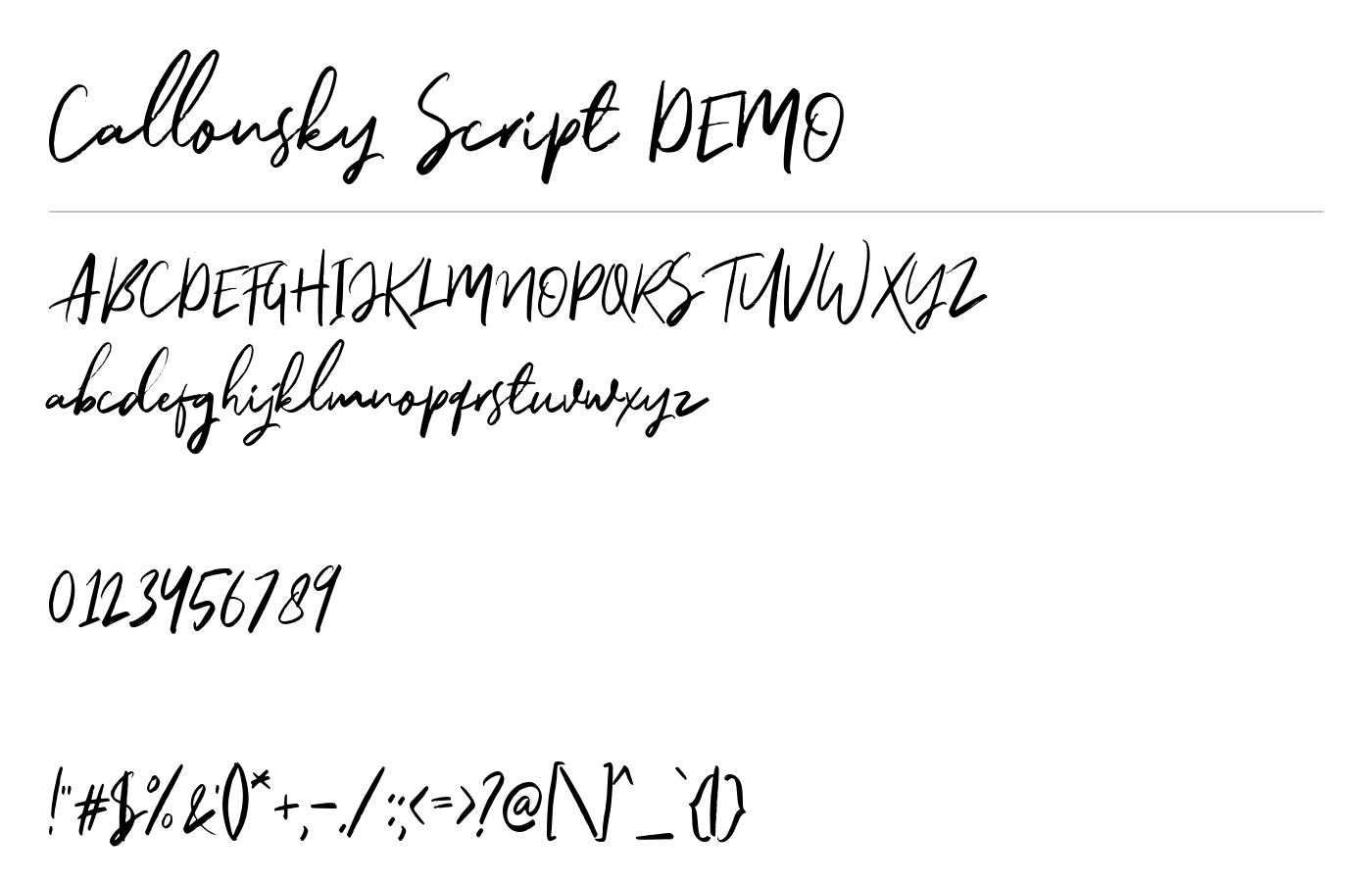 Callonsky Script DEMO Font preview