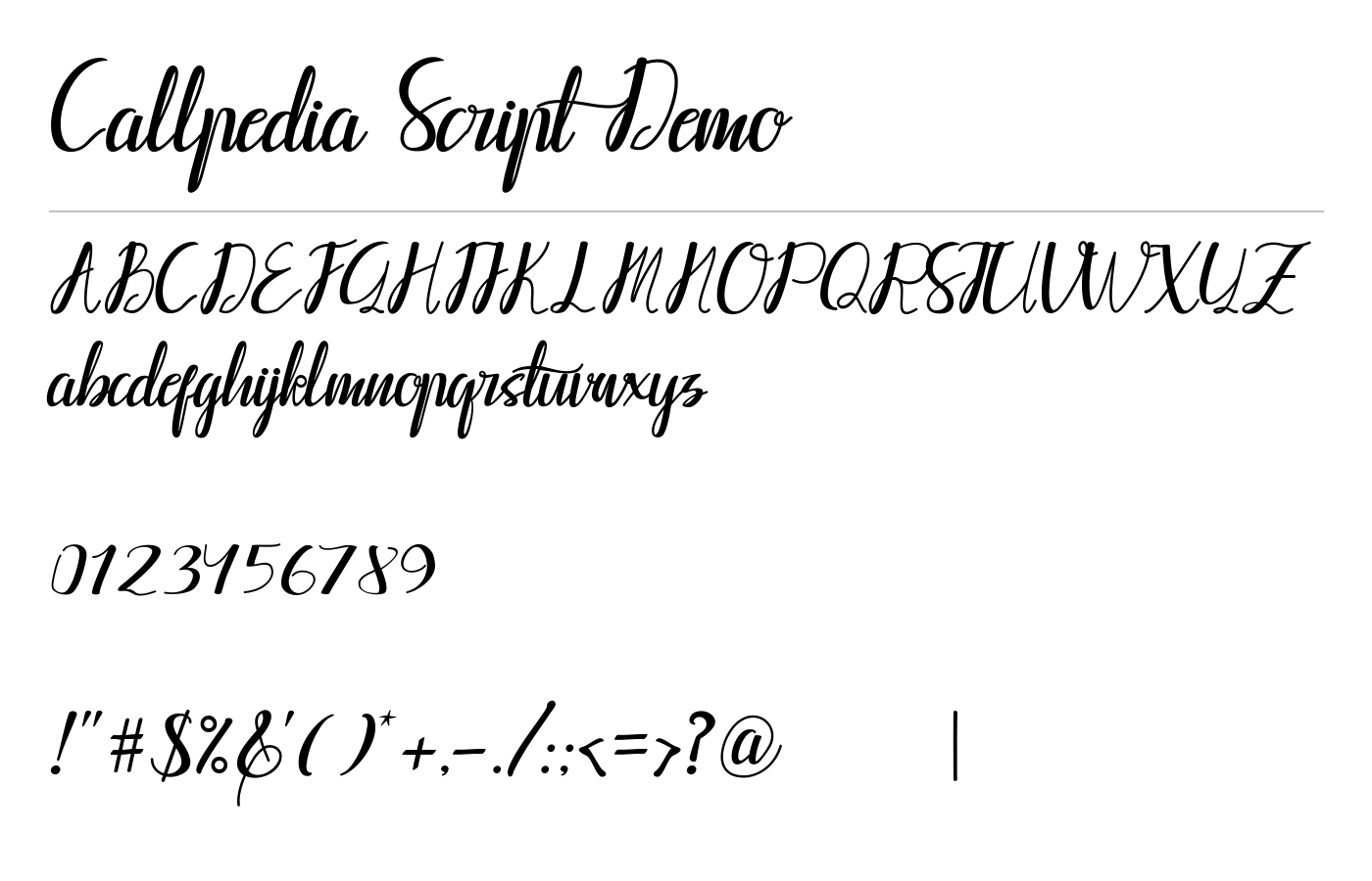 Callpedia Script Demo Font preview