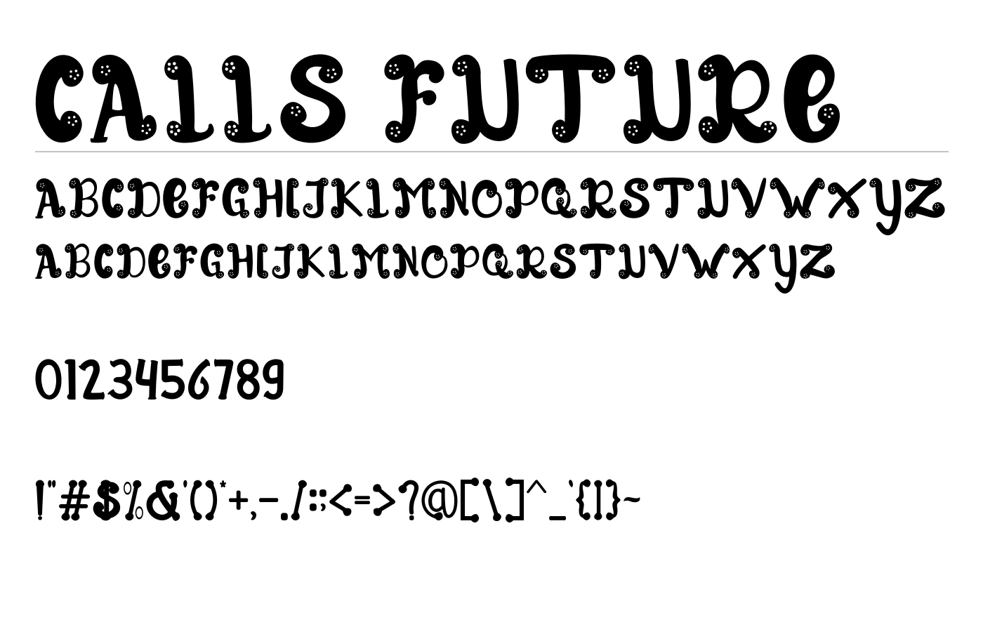 CALLS FUTURE Font preview