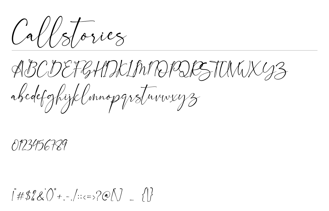 Callstories Font preview