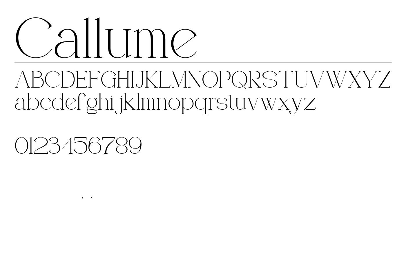 Callume Font preview