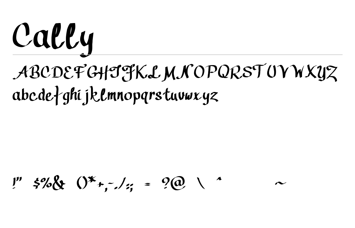 Cally Font preview