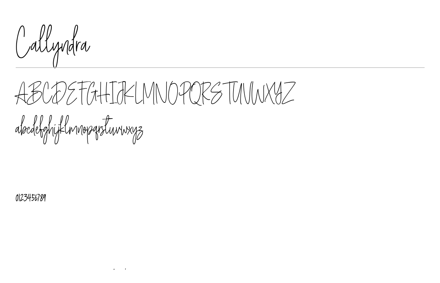 Callyndra Font preview