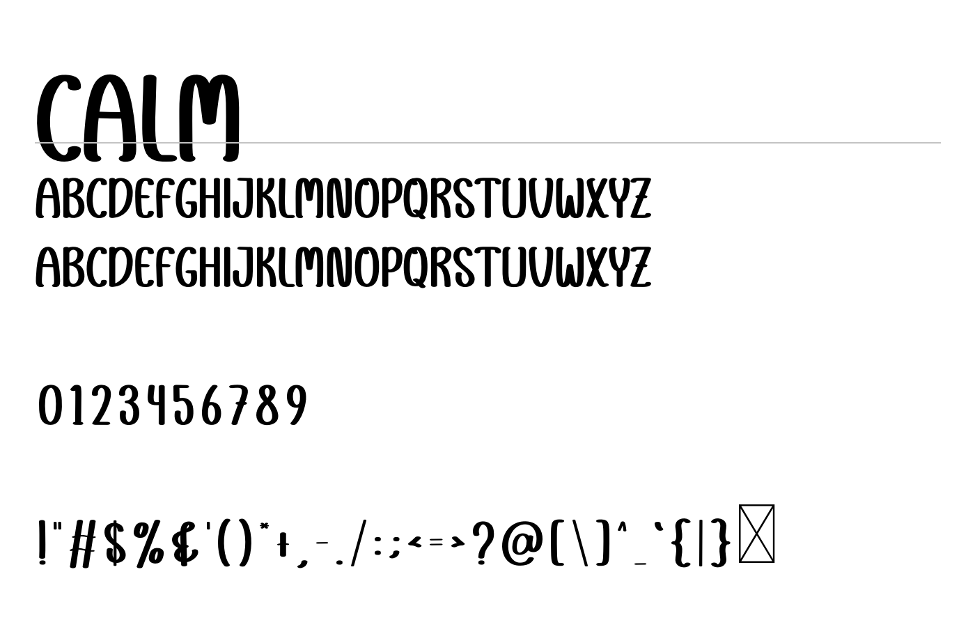 Calm Font preview