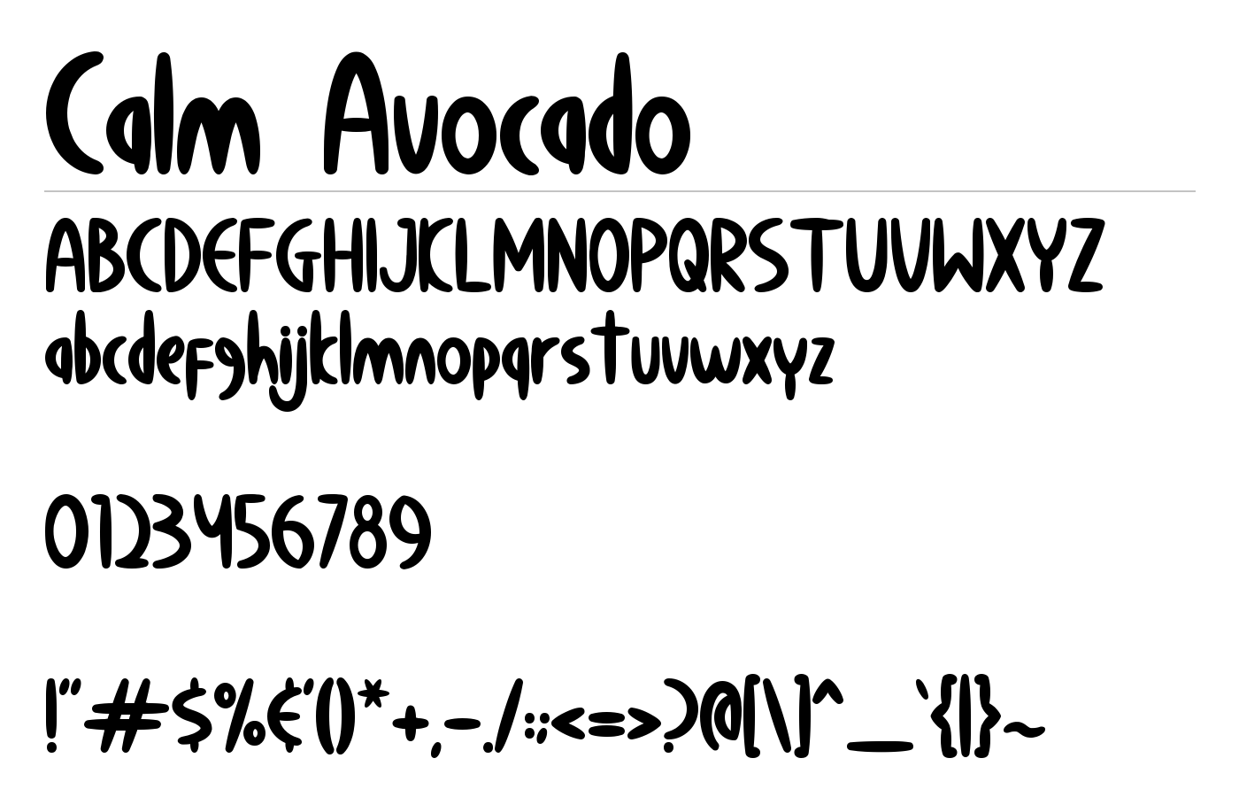 Calm Avocado Font preview
