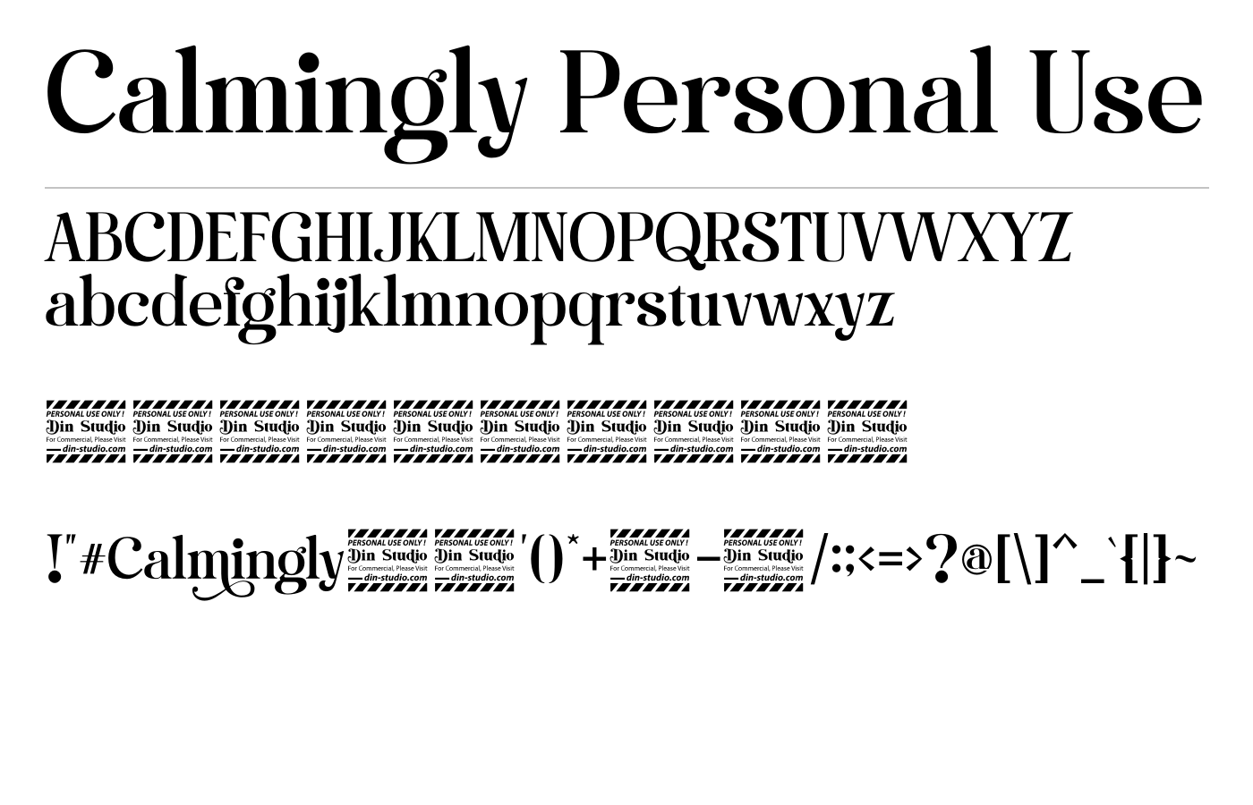 Calmingly Personal Use Font preview