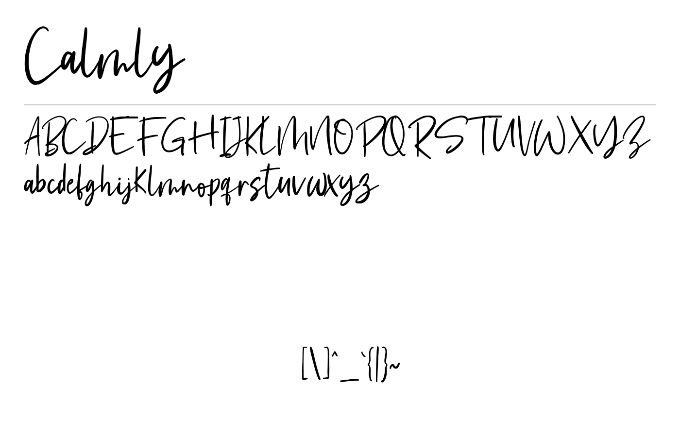 Calmly Font preview