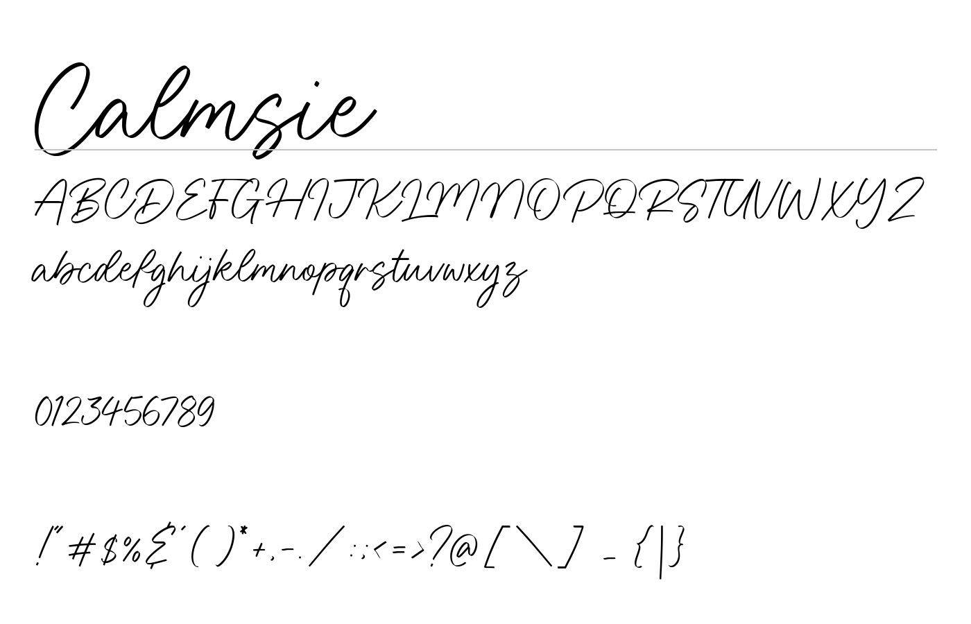 Calmsie Font preview
