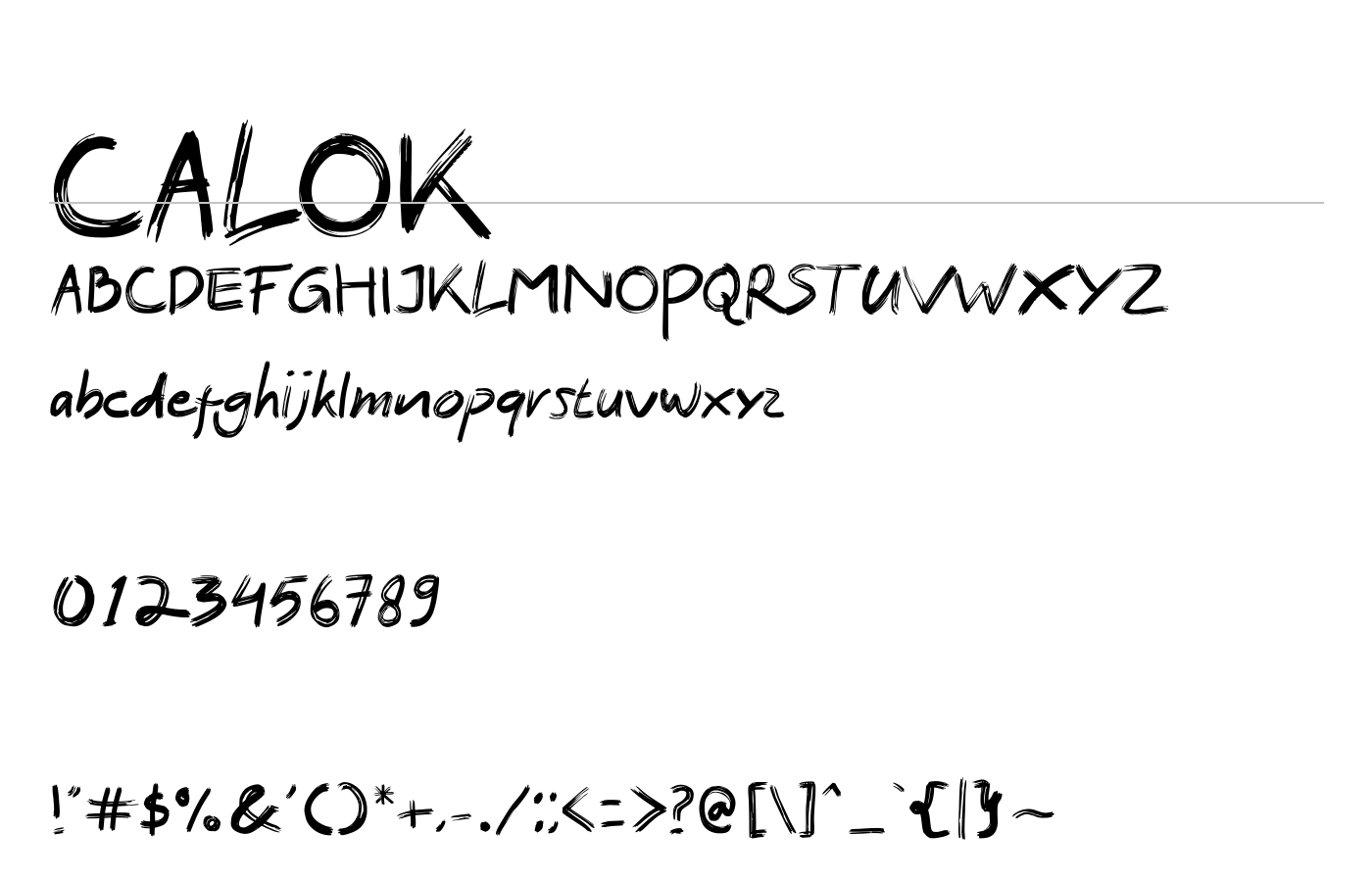CALOK Font preview