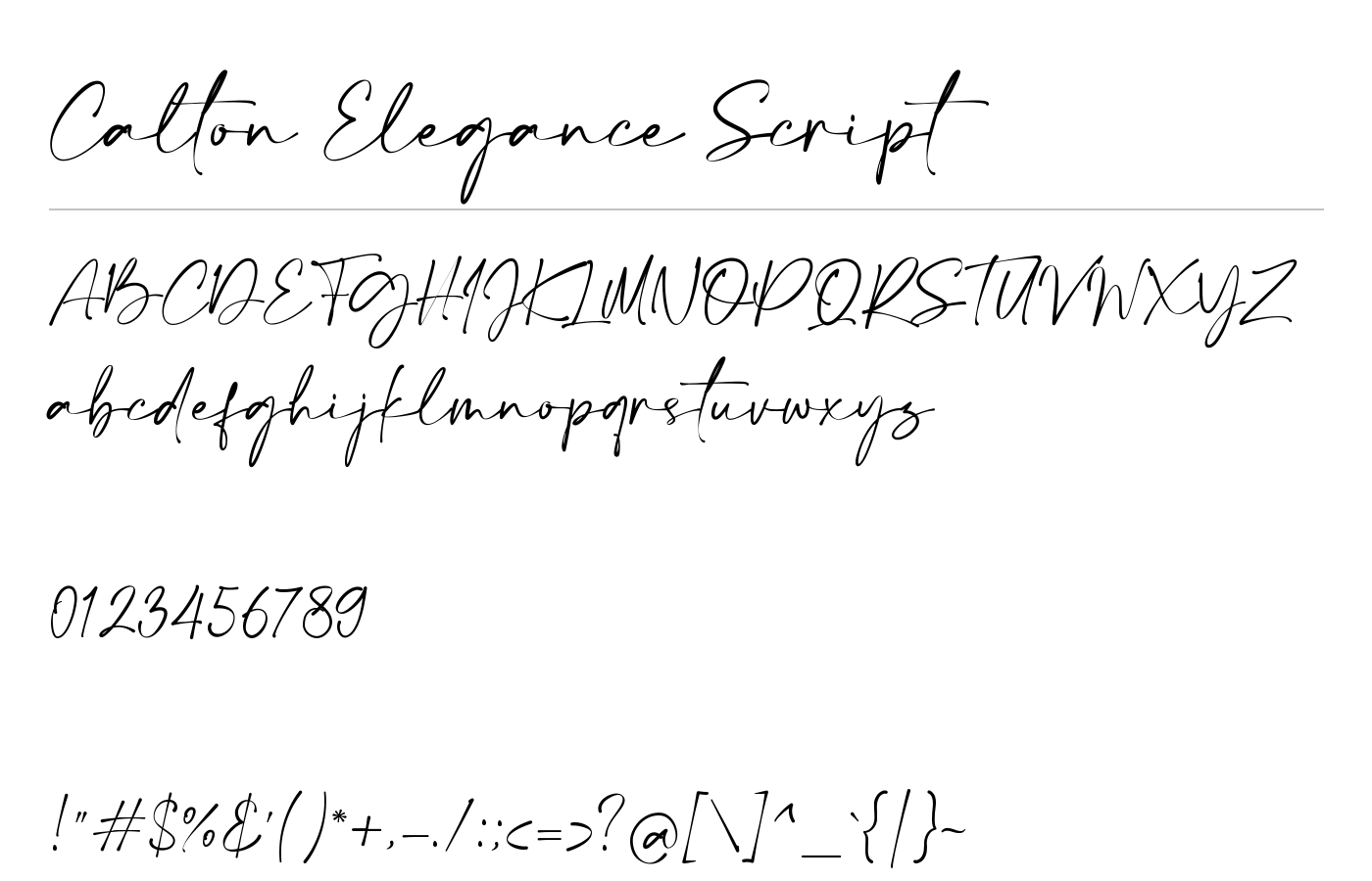 Calton Elegance Script Font preview