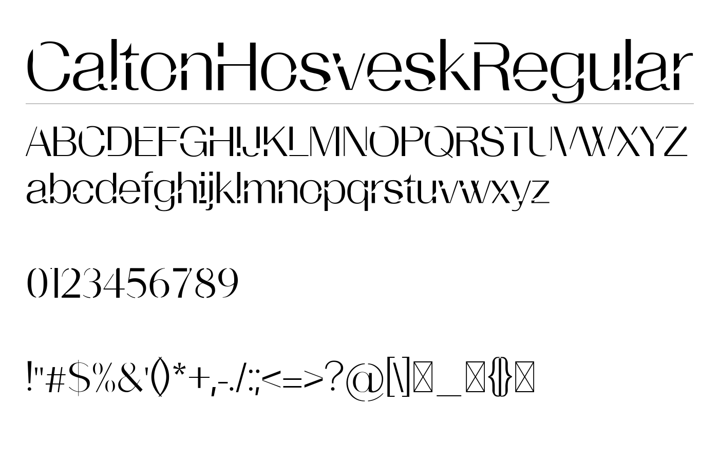 CaltonHosvesk Font preview