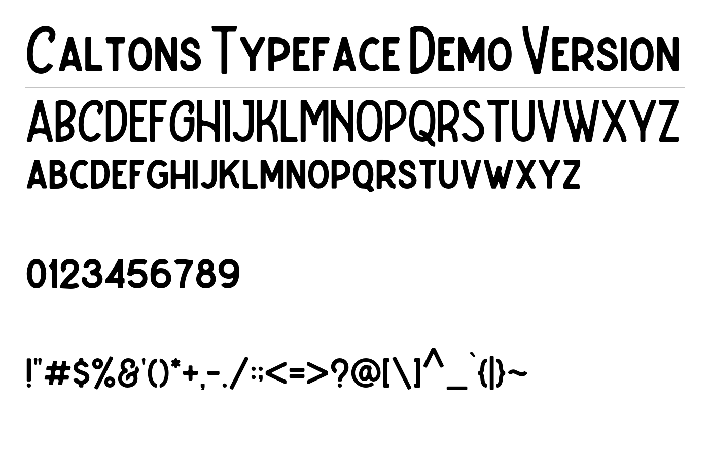 Caltons Typeface Demo Version Font preview