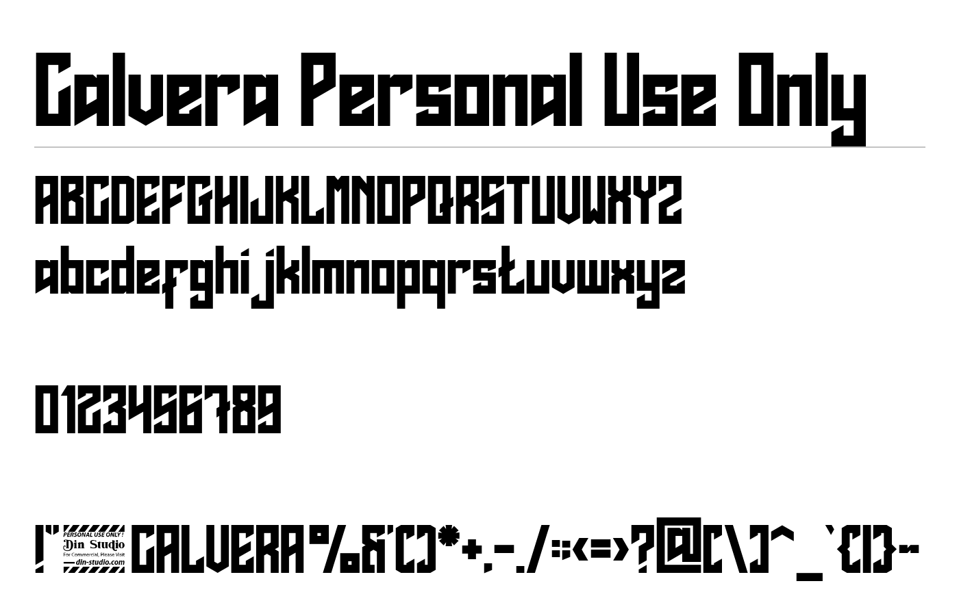 Calvera Personal Use Only Font preview