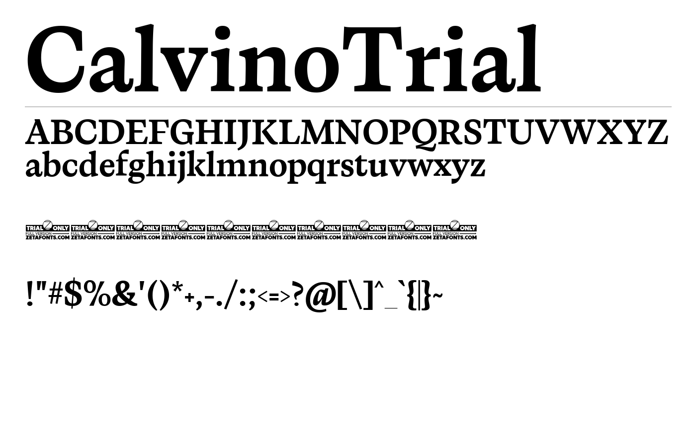CalvinoTrial Font preview
