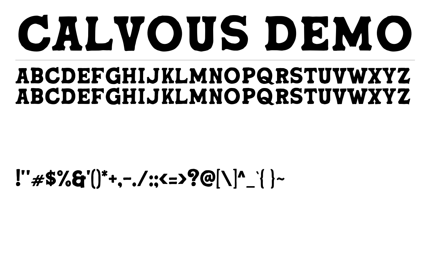 Calvous DEMO Font preview