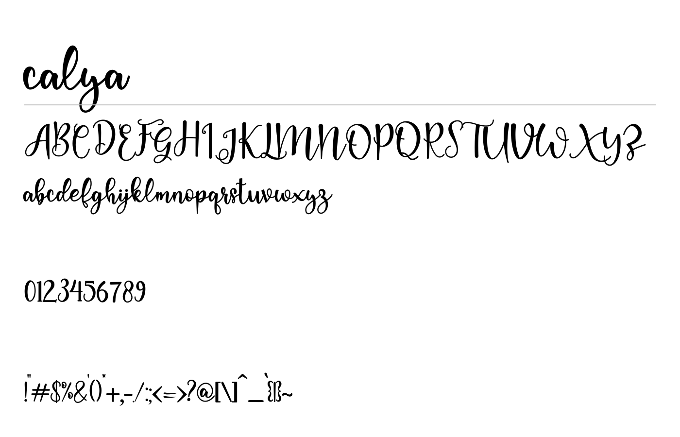 calya Font preview