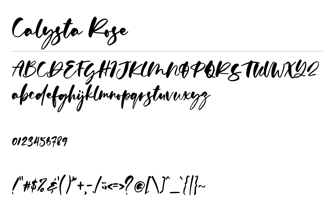 Calysta Rose Font preview