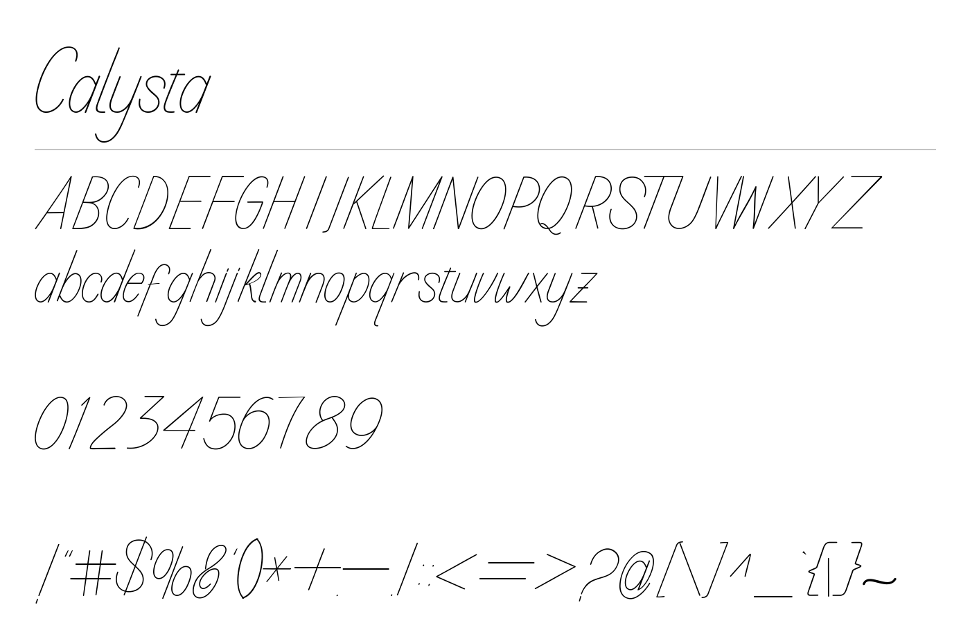 Calysta Font preview