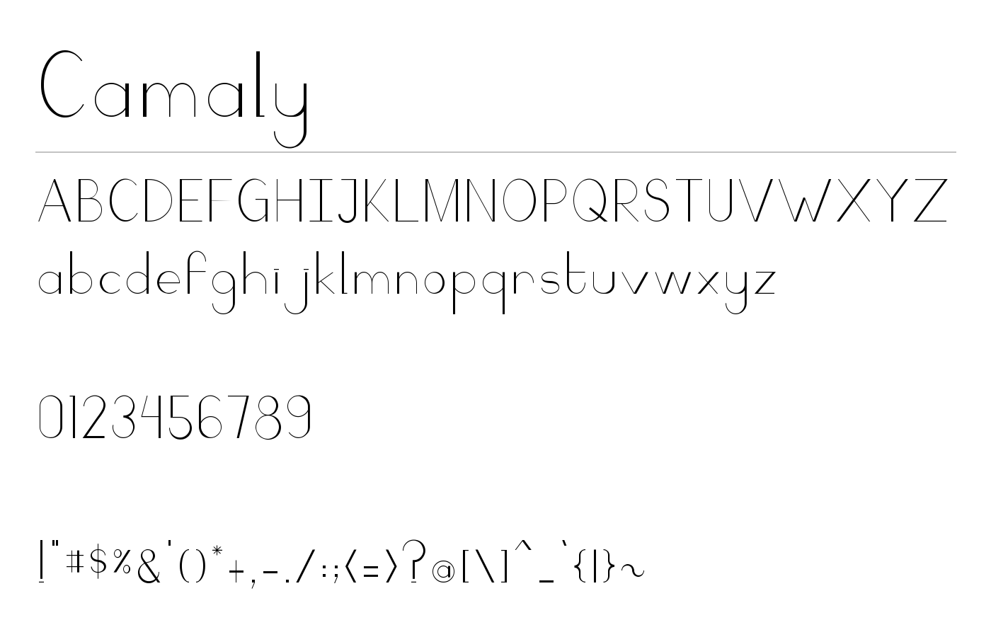 Camaly Font preview