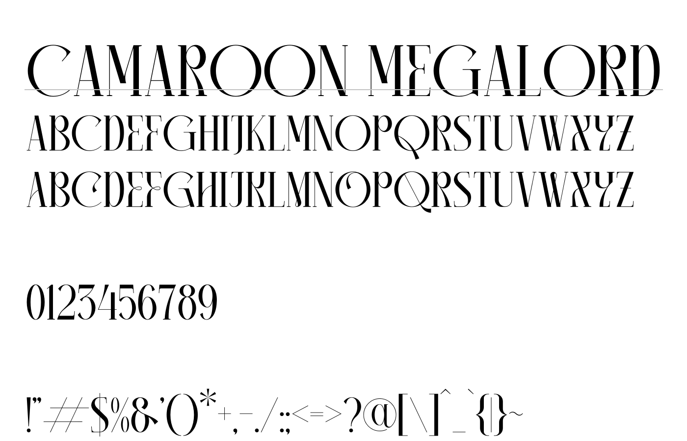Camaroon Megalord Font preview